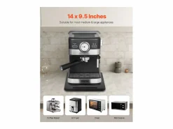 Clearance Bandeja Deslizante SucceBuy para Aparatos de Cocina, 35,6 x 24,1 cm, Tabla Móvil, para Cafetera, Pequeños Electrodomésticos de Cocina, Negro