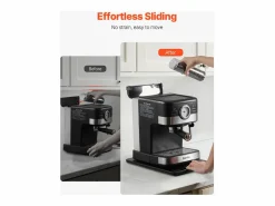 Clearance Bandeja Deslizante SucceBuy para Aparatos de Cocina, 35,6 x 24,1 cm, Tabla Móvil, para Cafetera, Pequeños Electrodomésticos de Cocina, Negro
