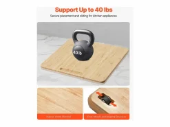 Sale Bandeja Deslizante SucceBuy para Aparatos de Cocina, 33 x 40,6 cm, Tabla Móvil para Cafetera, Pequeños Electrodomésticos de Cocina, Color Madera Color natural claro