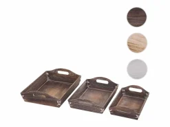 MCW Bandeja -C50 Shabby look (juego de 3), marrón, shabby