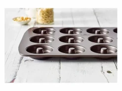 Bandeja para Donuts BIRKMANN Easy Baking 12 Moldes Ø7cm Acero al Carbono Antiadherente Resistente 37x26cm