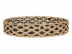 House Nordic Bandeja redonda en Sea Black and Brown Rush Ø 38 cm