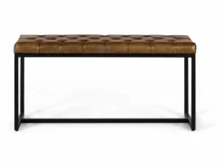 Discount Banqueta con asiento tapizado en piel acolchada con patas de hierro Banco Y Pie De Cama|Banco Y Pie De Cama