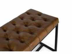 Discount Banqueta con asiento tapizado en piel acolchada con patas de hierro Banco Y Pie De Cama|Banco Y Pie De Cama