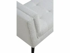 Best Banqueta tapizada blanca con patas madera negras Banco Y Pie De Cama|Banco Y Pie De Cama