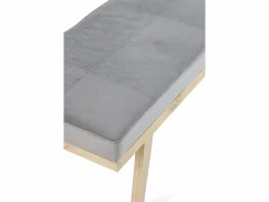 Outlet Banqueta tapizada con tejido aterciopelado con patas madera Gris