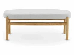 Best Banqueta tapizada en boucle con estructura y patas en pino Blanco
