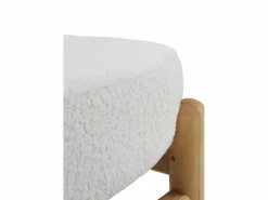 Best Banqueta tapizada en boucle con estructura y patas en pino Blanco