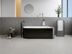 Shower & Design Baño de esquina ovalado de acrílico, 201L, 150 x 75 x 58 cm, ángulo recto, ANIKA