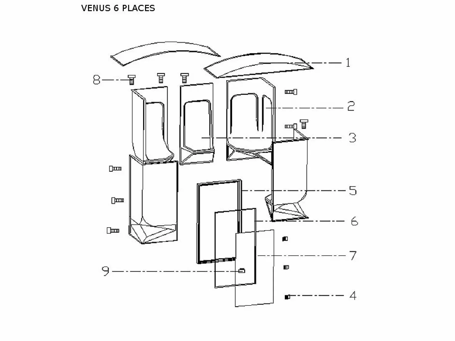 Hot Vente-unique Baño de vapor con panel de control exterior 6 plazas VENUS Blanco