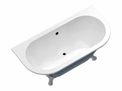 New Baño semi-exenta con patas de águila, brillante, 154L, 150 x 74 x 61 cm, SPARUS Bañera Con Patas|Bañera Semi Exenta