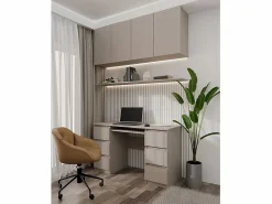 Hot TOPESHOP BARÍ | Escritorio de la computadora | Escritorio de la computadora | Trabajo de oficina de juegos | 6 cajones | Soporte de teclado deslizante | Muebles de oficina Gris