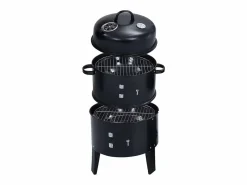Clearance vidaxl Barbacoa ahumador de carbón 3 en 1 40x80 cm Negro