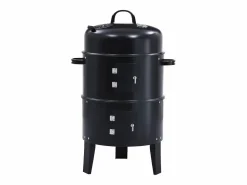 Clearance vidaxl Barbacoa ahumador de carbón 3 en 1 40x80 cm Negro
