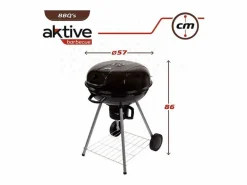 Online Barbacoa de carbón Aktive con tapa+ruedas Ø57x86 cm Barbacoa