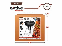 Online Barbacoa de carbón Aktive con tapa+ruedas Ø57x86 cm Barbacoa