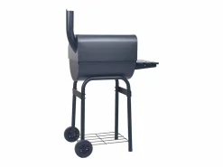 Discount vidaxl Barbacoa de carbón con ahumador y estante inferior Negro