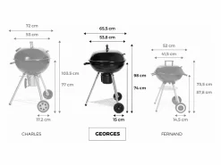 Best Sweeek Barbacoa de carbón con chimenea de encendido Negro