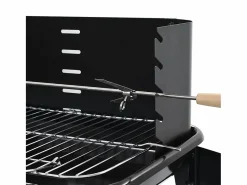 vidaxl Barbacoa de carbón con ruedas Negro