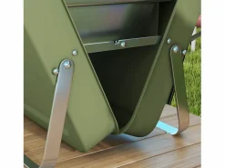 Hot Barbacoa de carbón de mesa con rejilla y asa, acero inoxidable, , para jardín y picnic (47x30x28 cm) Verde