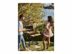 Online Barbacoa de carbón MIKE - superficie 71 x 35 cm con estantes de madera FSC Barbacoa