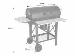 Sweeek Barbacoa de carbón, parrilla y ahumador americano, ruedas y estantes