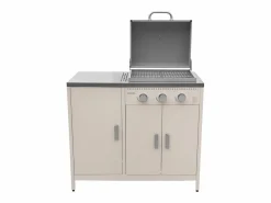 Sweeek Barbacoa de gas con 3 quemadores, 3 puertas y termómetro