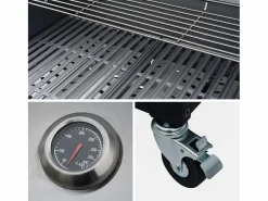 Best Sweeek Barbacoa de gas con 4 quemadores + 1 fuego lateral, cocina exterior Negro