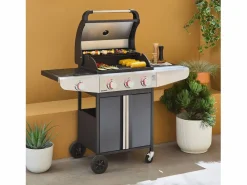 Sweeek Barbacoa de gas con 3 quemadores con 1 quemador lateral