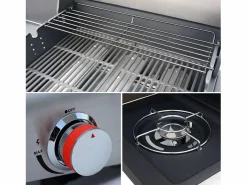 Sweeek Barbacoa de gas con 3 quemadores con 1 quemador lateral