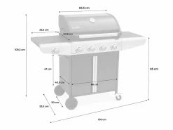 Hot Barbacoa de gas de 5 quemadores con 1 quemador lateral Barbacoa