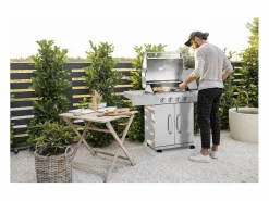 Habitat et jardin Barbacoa de gas de acero inoxidable con 5 quemadores incluido 1 quemador lateral "Brazzo" - 118 x 57 x 104 cm -