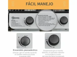 New Outsunny Barbacoa de gas 2 quemadores 5,6kW con ruedas 99x104x49 cm Negro