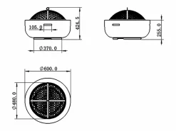 Outlet Barbacoa de MGO, Ancho 60.5 x Prof. 60.5 x Alt. 42.5 cm, GARMONA Brasero|Barbacoa