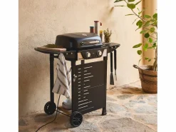 Sweeek Barbacoa eléctrica de 2 quemadores, acero esmaltado