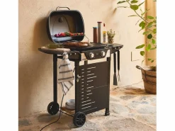 Sweeek Barbacoa eléctrica de 2 quemadores, acero esmaltado