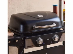 Sweeek Barbacoa eléctrica de 2 quemadores, acero esmaltado