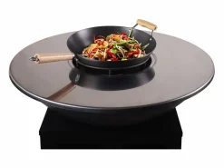 Vente-unique Barbacoa plancha brasero de acero, Ancho 81 x Prof. 81 x Alt. 96 cm , , CORVERA