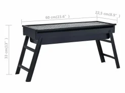 vidaxl Barbacoa portátil para camping 60x22,5x33 cm