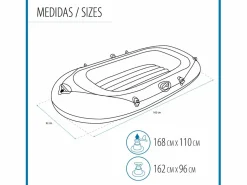 Best Bestway Barca Hinchable Individual Kondor Elite 1000 Raft 162x96x20 cm con Asas y Suelo Hinchable Naranja