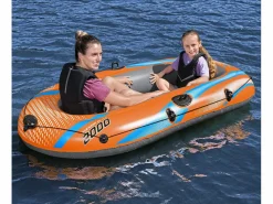 Discount Barca Hinchable para 1 Adulto y 1 Niño Kondor Elite 2000 Raft 196x106x31 cm con Asas y Suelo Hinchable Deportes Náuticos