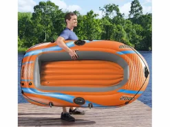 Discount Barca Hinchable para 1 Adulto y 1 Niño Kondor Elite 2000 Raft 196x106x31 cm con Asas y Suelo Hinchable Deportes Náuticos