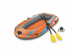 New Barca Hinchable Para 1 Adulto y 1 Niño Kondor Elite 2000 Raft 196x106x31 cm con 2 Remos y Bomba de Pie Incluida Deportes Náuticos