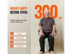 Barra de Apoyo para Inodoro SucceBuy, Marco de Seguridad de Acero para Inodoro, Carga de 136 kg, para Personas con Discapacidad