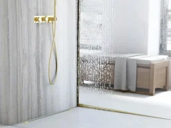 Sale Rea Barra De Caída Del Plato De Ducha 100Cm Right Gold Dorado