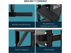 Outlet Homcom Barra de dominada 70x63x48 cm Negro