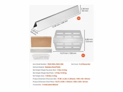 New Barras de Cubrequemadores y Difusor SucceBuy de Calor para Barbacoa 7PCs, Deflector de Grasa para Quemador 44,6 cm, para Barbacoas Weber Genesis Serie 300 Plateado