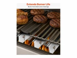 New Barras de Cubrequemadores y Difusor SucceBuy de Calor para Barbacoa 7PCs, Deflector de Grasa para Quemador 44,6 cm, para Barbacoas Weber Genesis Serie 300 Plateado
