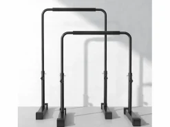 Barras de inmersión de acero, negras, antideslizantes y regulables en altura para entrenamiento muscular (70x50x100 cm) Negro