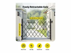 Sale Barrera de Seguridad SucceBuy Extensible de 170 x 131 cm, Puerta de Tijera Simple, Bloqueable y Retráctil, de Acero Sólido, para Entrada, Garaje Puerta De Garaje